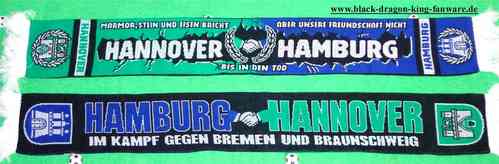 neu+ Hamburg Hannover Schal "MARMOR STEIN UN EISEN" HH Fan Elbe Ultra Kurve 